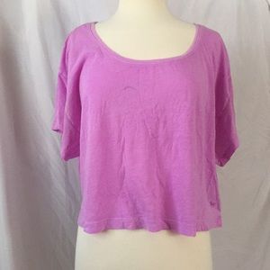 PINK size M neon purple boxy crop top